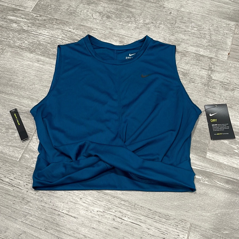 Nike Dri-FIT Cropped Twist Training Tank Top - Picture 1 of 12